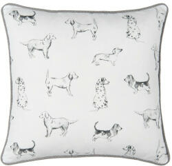Clayre & Eef Textil párnahuzat 50x50cm, kutyás, 50% acryl-50% polyester, Dog Lovers