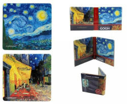 Hanipol Carmani Parafa poháralátét 2db-os szett 10, 5x10, 5cm, Van Gogh: Csillagos éj/Kávéház éjjel
