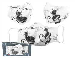 Hanipol Carmani Textilmaszk 18, 5x13, 5cm, polyester, fekete zenész macskás (nem orvosi célra)