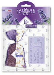 Lavanderaie De Haute Provence Levendulával töltött Bicolore Violet zsák 18g+levendulaszappan 100g