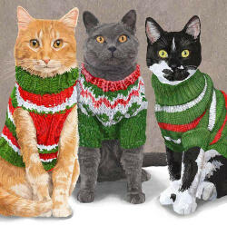 PPD Sweater Cats papírszalvéta 33x33cm, 20db-os
