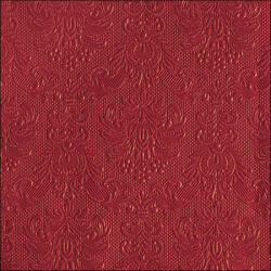 Ambiente Elegance dark red dombornyomott papírszalvéta 40x40cm, 15db-os - perfectodekor