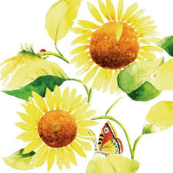 PPD Sunflowers papírszalvéta 33x33cm, 20db-os - perfectodekor