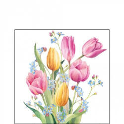 Ambiente Tulips Bouquet papírszalvéta 25x25cm, 20db-os