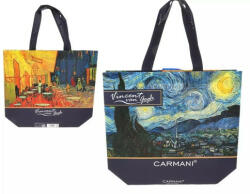 Hanipol Carmani Válltáska kétoldalas 33x10x25cm, műanyag, Van Gogh: Kávéház éjjel/Csillagos éj