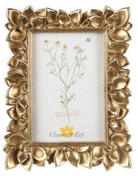 Clayre & Eef Képkeret arany virágos 16x2x21cm/10x15cm, műanyag