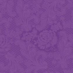 PPD Lace Embossed purple dombornyomott papírszalvéta 33x33cm, 15db-os