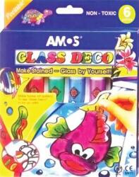 Amos Set de vopsele pentru film de sticlă, AMOS, 6 culori diferite (FDWD0012)