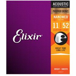 Elixir Phosphor Bronze NanoWeb 11-52 Custom Light - 16027