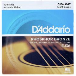 D'Addario EJ38 Phosphor Bronze Lite 12 húros akusztikus szett