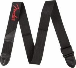 Fender Black Poly Strap Red Fender Logo gitárpánt - gitarcentrum