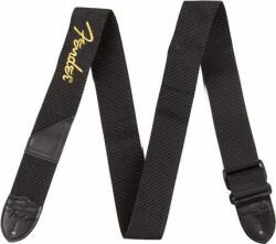Fender Black Poly Strap Yellow Fender Logo gitárpánt