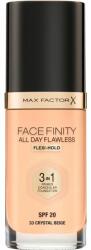 MAX Factor Facefinity All Day Flawless дълготраен фон дьо тен SPF 20 цвят 33 Crystal Beige 30ml