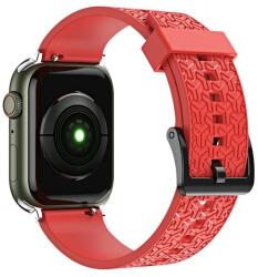 gigapack Apple Watch Series 9 41mm pótszíj (egyedi méret, szilikon, állítható, 3d minta) piros (GP-142695)