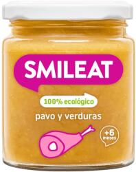 Smileat Piure de legume cu ulei de masline si curcan Bio +6 luni, 230g, Smileat