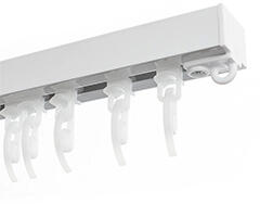 Gardinia Luna alumínium karnis, nehézfüggöny sín szett (fehér) szemes csúszkával, 225 cm (L1F225)