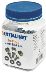 Intellinet Accesoriu server Intellinet Cage Nut Set (50 Pack), M6 Nuts, Bolts and Washers, Suitable for Network Cabinets/Server Racks, Plastic Storage Jar, Lifetime Warranty (711081) - vexio