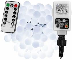 Voltronic Kültéri LED fényfüzér gömb izzókkal - 5m - 50 LED, hideg fehér (30101067)