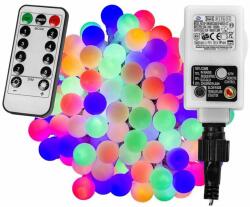 Voltronic Kültéri LED fényfüzér gömb izzókkal - 10m - 100 LED, színes (30101013)