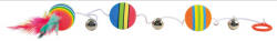 TRIXIE Jucarie 3 mingi Rainbow cu Clopotel Pe Sfoara 3.5 cm - petmax