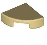 LEGO® 25269c2 - LEGO világos krémszínű (tan) csempe 1 x 1 méretű, negyed kör (25269c2)