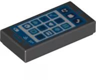 LEGO® 3069bpb0867c11 - LEGO fekete csempe 1 x 2 méretű mobiltelefon mintával (3069bpb0867c11)