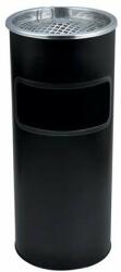 Coș de gunoi pentru exterior, metal, ignifugat, cu scrumieră detașabilă, negru, 25x58 cm (1605SZE004)