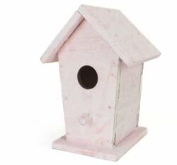  Hrănitor de păsări din lemn roz 6x6, 7x10cm (4409P)