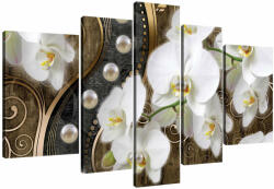  Vászonkép szett 5 darabos absztrakció orchideák 8 3D (78355)