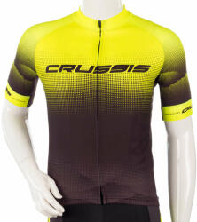  Rövid ujjú kerékpáros felső Crussis fekete-fluor sárga S (CSW-056-S)