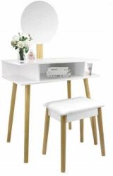 Chomik tükrös fésülködőasztal székkel, fehér, 75x45x130 cm (ART-PHO5803)