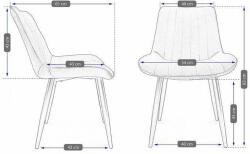Jumi Skandináv stílusú szék, velúr, fém, barna, 54x61x83 cm, Viva (MCTART-CM-961074)