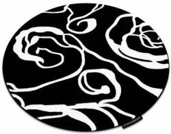 My carpet company kft HAMPTON szőnyeg Rosa kör rózsa, virágok fekete kerék 160 cm (GR4784)