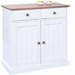  Vidéki stílusú Tálaló Komód - Fenyőfa - 90x86x45 cm