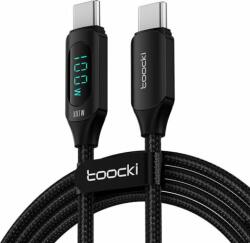 Toocki TXCTT1-XY01 USB-C apa - USB-C apa Adat és töltő kábel - Fekete (1m) (TXCTT1-XY01)