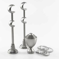  Pluton Dupla Függönyrúd - Ezüst - 360 cm (PLUTON - 01-360)