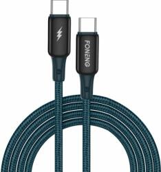 Foneng X87 USB-C apa - USB-C apa Adat és töltő kábel - Kék (1m) (X87 TYPE-C TO)