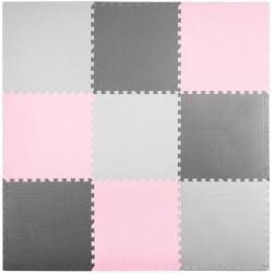 RicoKids Szivacs puzzle 180x180cm (9db) - szürke-rózsaszín (7498)