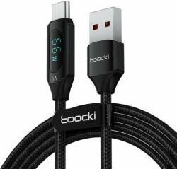 Toocki TXCT-XY01 USB-A apa - USB-C apa Adat és töltő kábel - Fekete (1m) (TXCT-XY01)