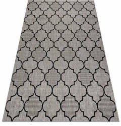 My carpet company kft Fonott sizal floorlux szőnyeg 20607 marokkói rácsos ezüst / feket (DEV1379)