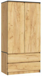 AKORD Gardróbszekrény fiókkal - Akord Furniture S90 - kézműves tölgy (5907512212790)