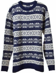 Gant Férfi Gyapjú Pulóver - Sötétkék-Fehér Mintás - Könyökfoltos - 2XL