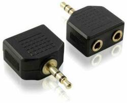 SBOX SX-530709 3, 5mm - 2 x 3, 5mm M/F fekete adapter (SBOX SX-530709)