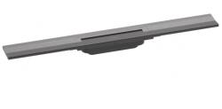Hansgrohe Grila ornament rigola dus Hansgrohe RainDrain Flex 80 cm, montaj la perete, negru cromat (brushed black chrome) (56051340)