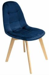 Jumi Colin skandináv stílusú szék, velúr és PU, 43x54x81 cm, sötétkék (ART-CM-796324)