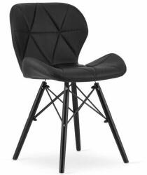 ARTOOL Skandináv stílusú szék, Artool, Lago, öko-bőr, fa, fekete, 47.5x5 (ART-3745_1)