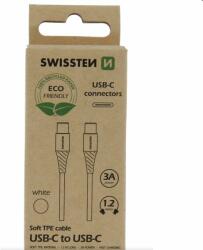 SWISSTEN Data kábel USB-C / USB-C 1.2 m, fehér (71506301ECO)