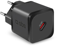 SBS Utazási adapter Mini USB-C, GaN, 30 W, PD, fekete (TETRGAN1C30W)