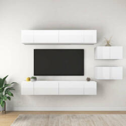 vidaXL 8 db magasfényű fehér forgácslap TV-szekrény (3079357) - pepita