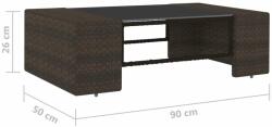 vidaXL 3 részes barna polyrattan kerti ülőgarnitúra (49517)